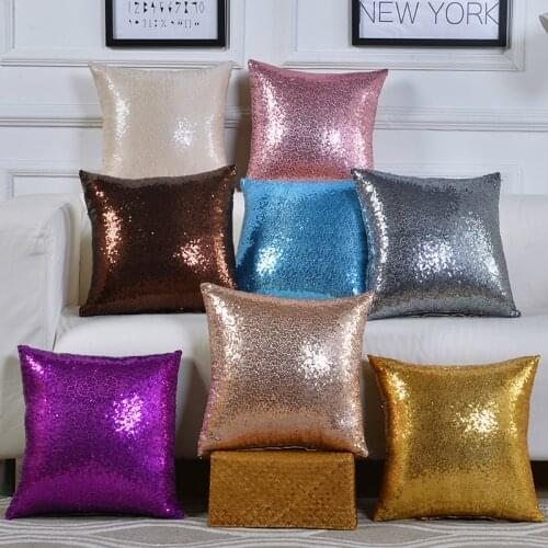 Korean Modern Simple Sequin Weaving Square Cotton Office Car Bed Pillow Waist Back