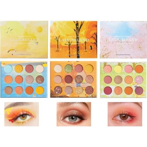 LAMUSELAND Eye Shadow Palette Glitter with Brush Pallete Matte Shiny Eyeshadow Diamond Makeup Multicolor Palette