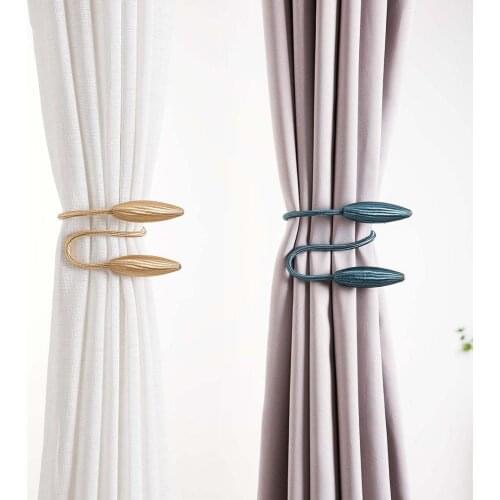 Curtain buckle metal simple curtain strap European style free punch installation curtain tie rope home decoration storage box