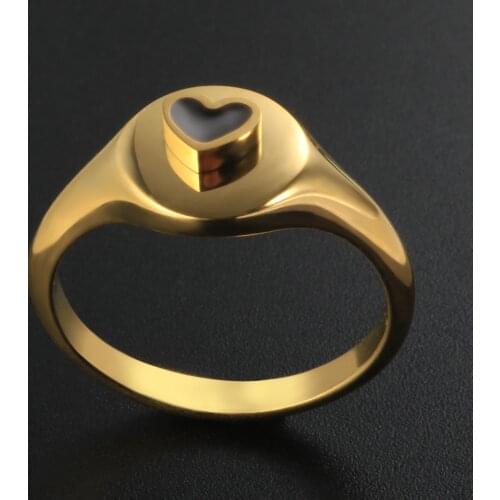 Cute Small Heart Ring Colorful Enamel Love Ring For Women Wedding Engagement Ring Jewelry Gift