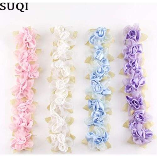 SUQI fashion rose flower White Wedding girdle waist seal girl Banquet party Bridal Belts princess Dress decoration for womens
