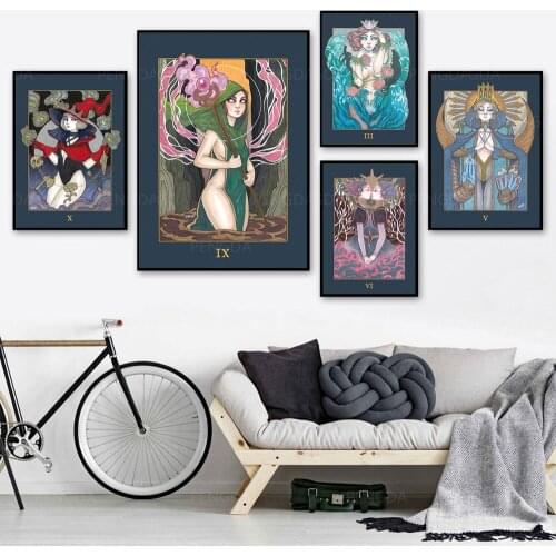 Modular Hd Prints Flower Girl Pictures Home Decoration Butterfly Painting Canvas Retro Poster No Frame Wall Art For Living Room