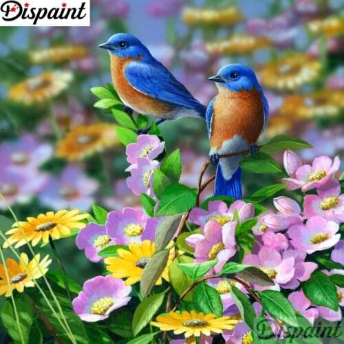 Dispaint Full Square/Round Drill 5D DIY Diamond Painting "Birds and flowers" 3D Embroidery Cross Stitch 5D Home Decor A12659