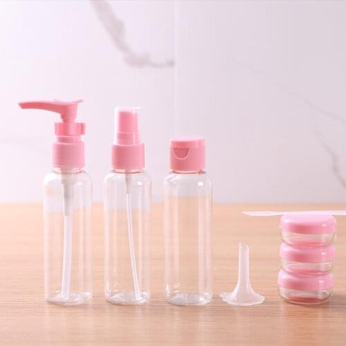 6pcs/set Fashion Travel Bottles Set Package Cosmetics Bottles Plastic Pressing Spray Bottle Makeup Tools Kit
