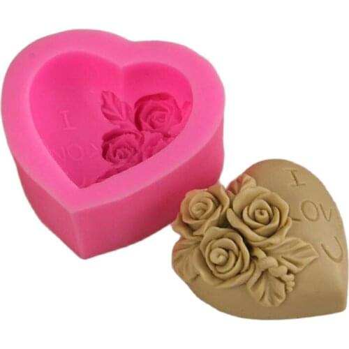 New Cooking Tools Cake Tools Loving Heart Flower Silicone Fondant Cake Chocolate Mold Craft Decorating Tools Mould D020