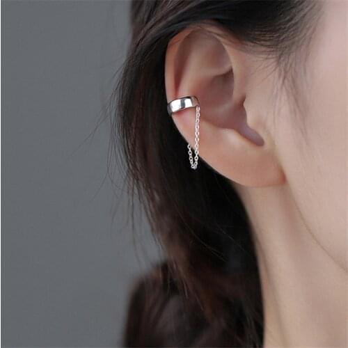 New Special Women Punk Tassel Chain Ear Clip Simple Zircon Vintage Earrings Without Ear Holes Women Man Cool Friend Token Gift