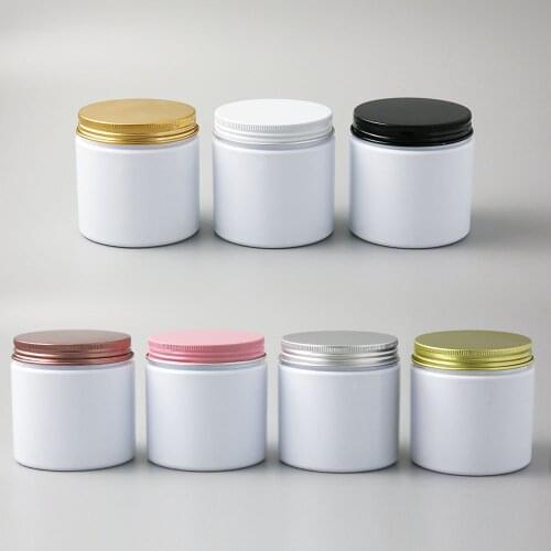 30 x 200ml Plastic PET Straight Sided Big Cosmetic Jar Great White Black Container for Body Butter Cream Lotion Stash 200g 6.6oz