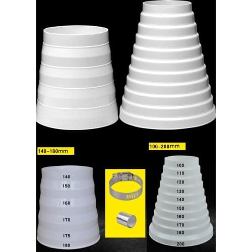 Plastic Air Vent Ducting Duct Reducer Straight Duct Reducer and Increaser Adaptor Connector Heating Cooling Vent hose clamp