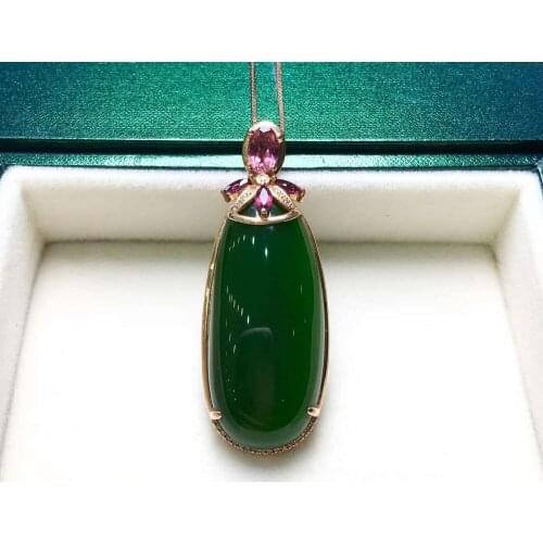 18K gold inlay and Tian Biyu Dan face pendantJ08