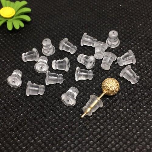 Transparent Silicone Environmental Protection Bullet Plastic Snap Ear Posts Earplug Ring for Buttons DIY Ornament Accessories
