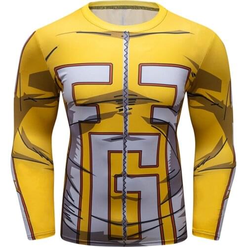 Cody Lundin High Quality Long Sleeve 0-neck Rashguard Fashion Yellow Color Shirts Amine Bjj Mma Boxing Tops