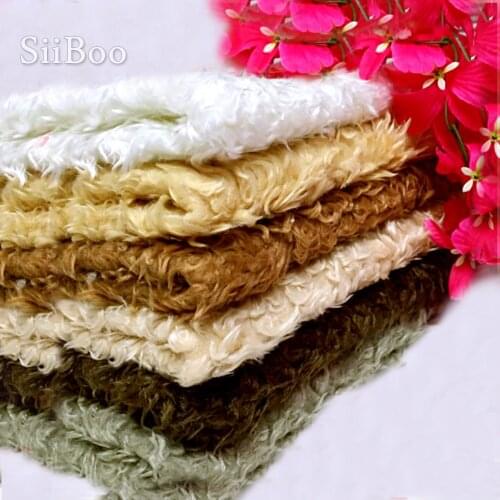 Multi color solid fluffy fake lambswool fur fabric tissue long fur photographic newborn cloth DIY accessories by one yard SP5493