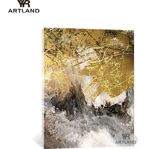 Christmas wall decorations gold paintings for home Handmade oil painting on canvas pictures on the wall for living room bedroom