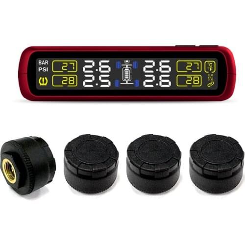 TPMS Car Tire Pressure Alarm Monitoring System 4 External Sensors PSI BAR Alert For Toyota Honda Nissan And Other Models