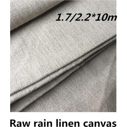 10m long high quality raw linen canvas with fine/medium/rough texture