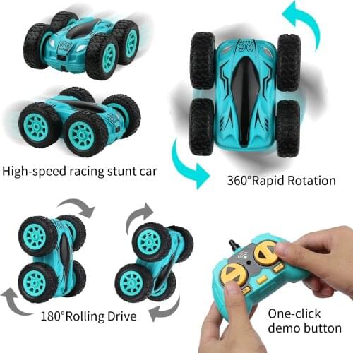 High Speed Double-sided bounce RC Car 2.4G 4CH Drift Stunt Car Rock Crawler Roll Car Flip Remote Control Cars Kids Toys