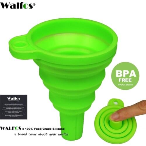 WALFOS food grade 1 piece Mini Silicone Gel Foldable Collapsible Style Funnel Hopper Kitchen garden cooking accessories tools
