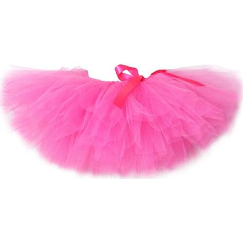High Quality Baby Kids Girls Tutu Skirt Fluffy Hot Pink Tulle Children Skirts Girls Clothes Princess Birthday Party Dance Tutu