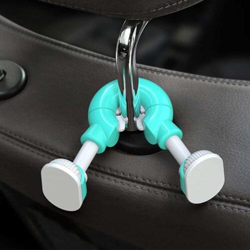 1Pc Universal Car Seat Hook Cute Headrest Hanger Organizer Hook Handbag Purse Cloth Storage Holder Clip Car Accessories