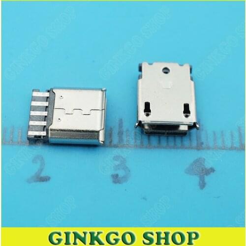 100pcs/lot MICRO USB 5P Female Connectors Port Solding Type V8 Port