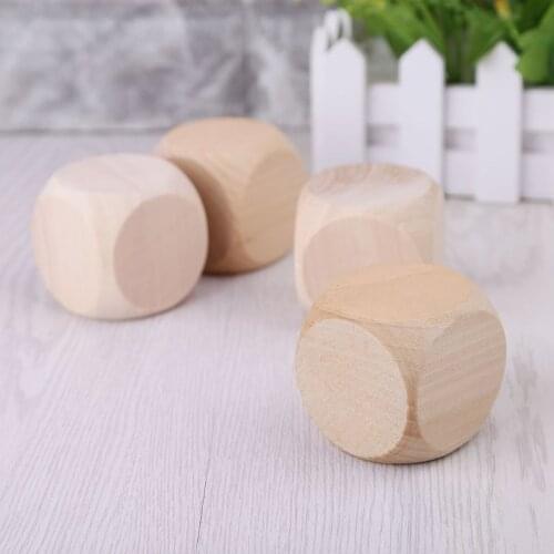 2021 Top 5cm 6 Sided Blank Wood Dice Party Family DIY Games Printing Engraving Kid Toys