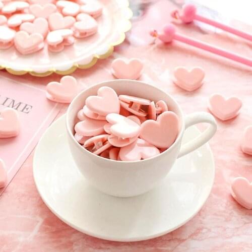 5Pcs Pink Love heart paper clips File Clip Organizer DIY Photo Papelaria Kawaii Stationery Office Supplies Accessories