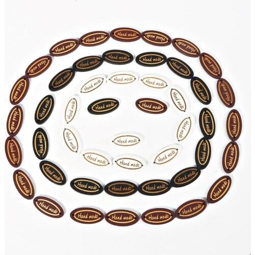 50pcs Oval wooden buttons black brown white handmade letters buttons label Tag for DIY craft Scrapbook decora sewing supplies