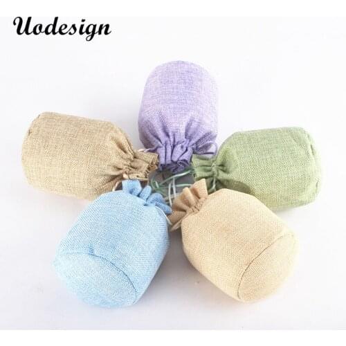 50pcs High Class Linen Drawstring Pouch Jewelry Bag Custom Logo Jute Pouch Burlap Party Candy Gift Round Bottom Packaging Bag
