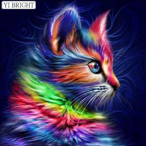 Full Drill Square Diamond Painting Cross Stitch Cat 5d Diamond Mosaic Art Diamond Embroidery Animal Rhinestone Picture