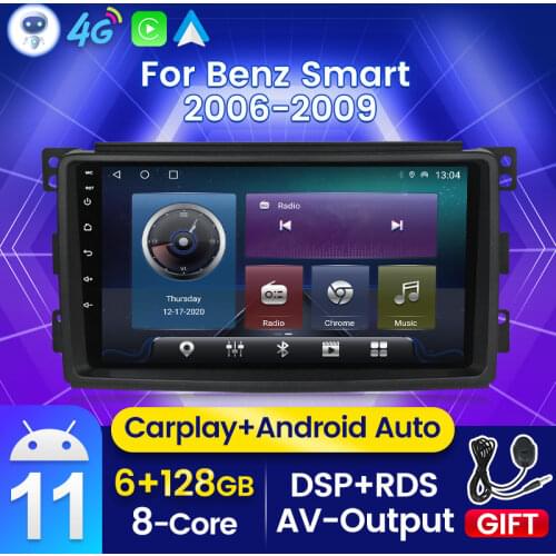 6G+128G Android 11 For Mercedes/Benz Smart Fortwo 2006 2007 2008 2009 Car Radio Multimedia Video Player Navigation GPS 2 din dvd