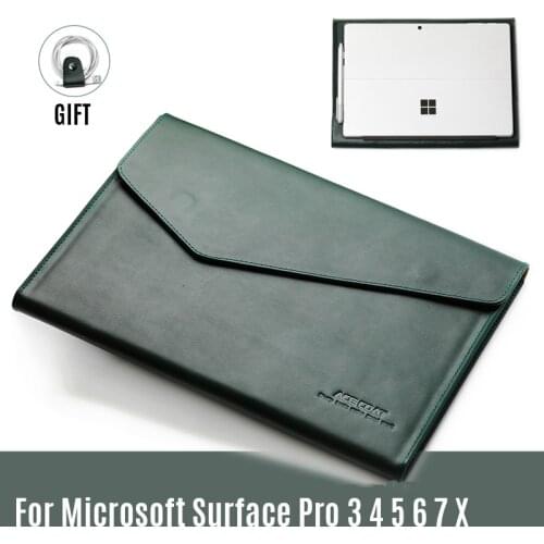Genuine Leather Tablet Case for Microsoft Surface Pro 3 4 5 6 7 Laptop Sleeve Pouch for Surface Pro X 12.3 Inch Computer Bag