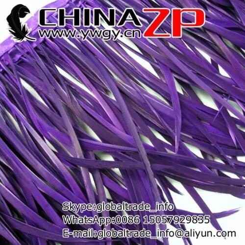 CHINAZP Factory Top Class Plumage Exporting 10yards/lot Dyed Purple Goose Biots Feather Trim Fringe