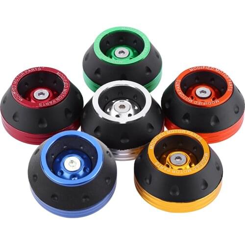 Colorful wheel protection CNC Aluminum Front Fork Wheel Frame Sliders Motorbike Falling Protection crash pad Scooter Moped
