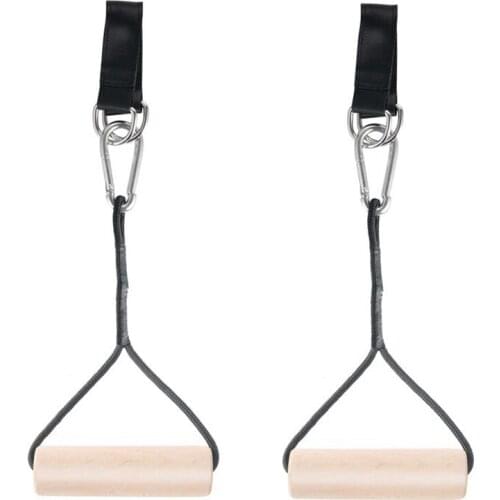 1 Pair Pull Up Hand Wooden Grip with Strap Grips for Grip Strength Core Workout Rock Climbing Holds Arm Exercise