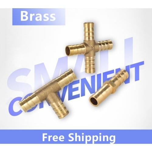 2 3 4 Way Brass Fitting Copper Pagoda Connector Pipe Fittings Straight/L/Tee/Y/Cross 4/5/6/8/10/12mm For Gas/Water Tube