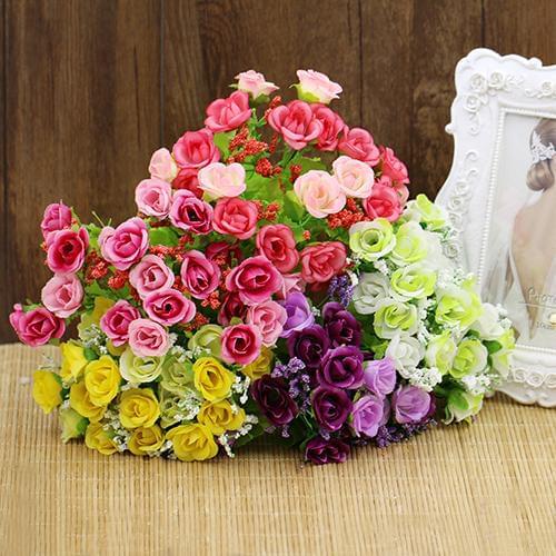 Fashion New 1 Bouquet 21 Head Artifical Fake Rose Weeding Party Home Decor Silk Flower 63IC Christmas Gift 6LUW