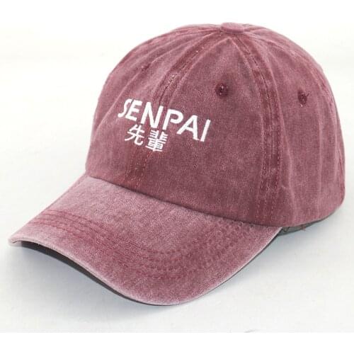 Japanese style cap men SENPAI embroidery dad hat 100% cotton washed baseball caps women hip hip snapback hats curved new