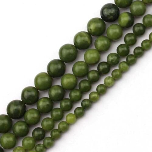 Round natural canada jades stone beads natural GEM stone beads DIY loose beads for jewelry making strand 15" wholesale