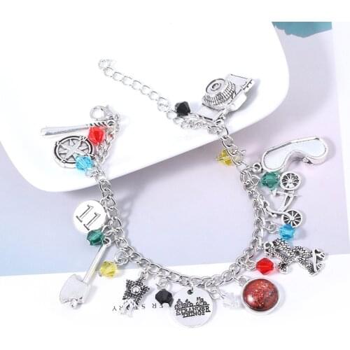 RJ Hot TV Stranger Things Charms Bracelets Inspired RUN Eleven Friends Don't Lie Logo Wristand Bangles Women Girl Jewelry