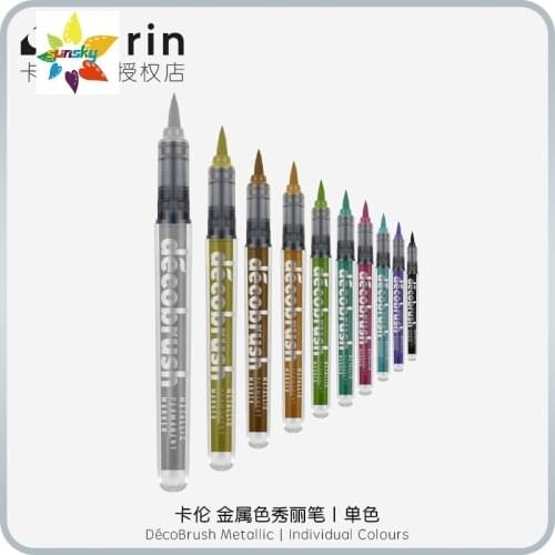 Karin Markers DecoBrush Metallic series,liquid ink,permanent,light resistant and waterproof,Individual Colours Self selected