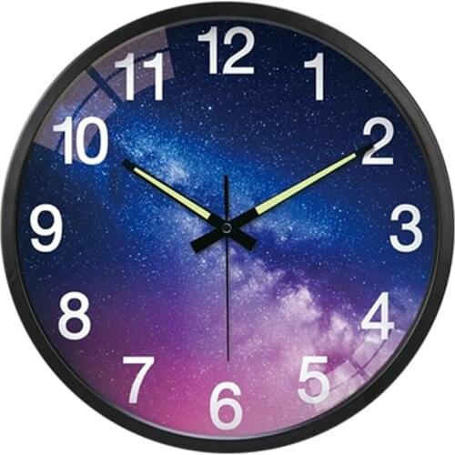 Clock Movement Mechanism Silence Large Wall Clock Modern Design Electronic Creative Starry Sky Digital Wall Watches Home Decor 5
