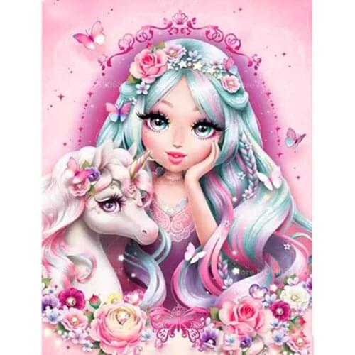 Princess And Unicorn Figure Painting By Numbers Hand Painted Oil Painting Adult Child Picture Colouring Home Decor Unique Gift