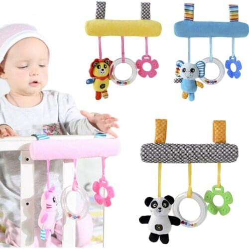 Cute Infant Babyplay Baby Rattle Toys Spiral Bed & Stroller Toy Set Hanging Bell Crib Baby Towel Education Rattle Toys 30%off