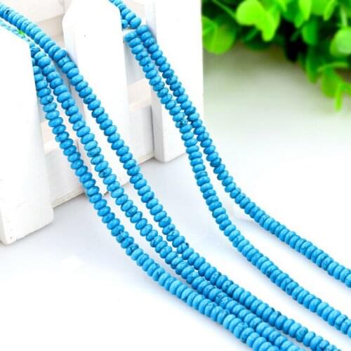 Natural Turquoise Blue Quartz Gemstone 2*4mm Rondelle Spacer Loose Stone Beads Jewelry Craft Making