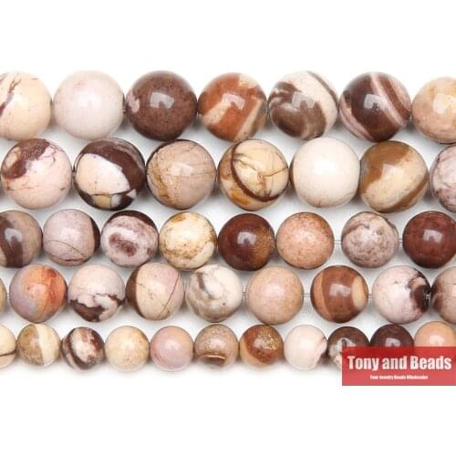 Natural Stone Australia Zebra Jaspers Round Beads 15" Strand 4 6 8 10 12MM Pick Size For Jewelry Making No.AB83