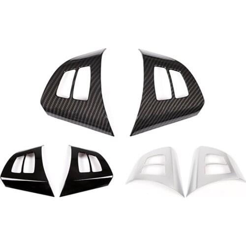 A Pair ABS Carbon Fiber Car Styling Steering Wheel Button Decoration Cover Trim Frame For BMW X5 X6 E70 E71 E72 2008-2013