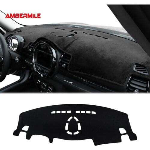 AMBERMILE Flannel for Mini Cooper Clubman F54 F55 F56 F60 Accessories Car Anti Slip Mat Dashboard Mat Pad Dashmat Carpet Cover