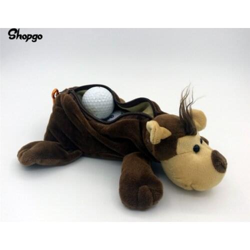 [Size 6-7pcs] Mini Monkey Small Golf Ball Bag Animal Zipper Golf Bags Sporting Goods Mascot Novelty Cute Gift