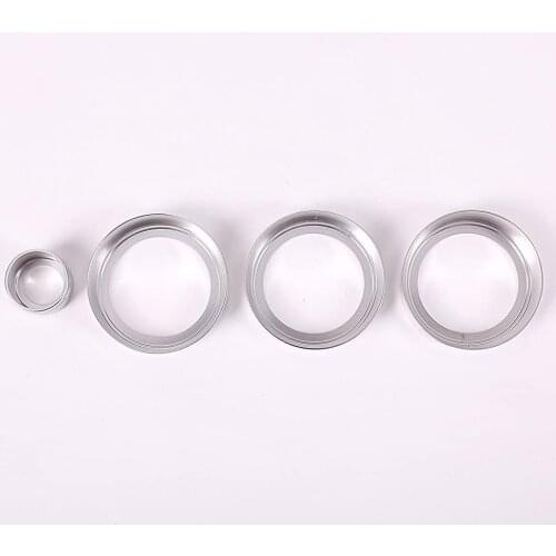 Aluminum alloy Air Conditioning Knobs Audio Circle Trim For Land Rover Rangerover Sport Vogue L405 Car Accessories 4pcs (Silver)