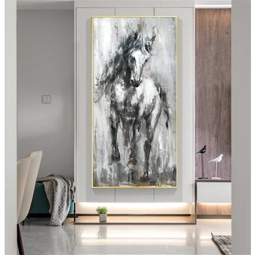 Handmade Oil Painting Canvas Paintings Fashion Horse Painting Wall Art Vintage Animals Acrylic Painting Abstract Home Decoration